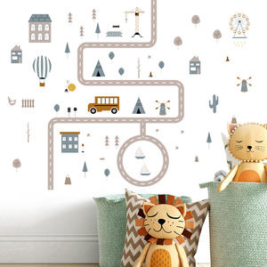 Vente en gros impression personnalisée imperméable à l'eau dessin animé rose lapin lune étoile nuages stickers muraux pour la décoration de la maison <span class=keywords><strong>chambre</strong></span> d'enfants - Product Image 3