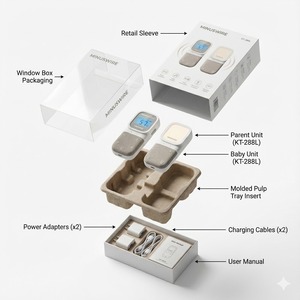 Moniteur audio intelligent pour bébé KT-288L, capteur de température et d'humidité de la pièce, alarme de vibration, communication bidirectionnelle, talkie-walkie numérique pour bébé - Product Image 3