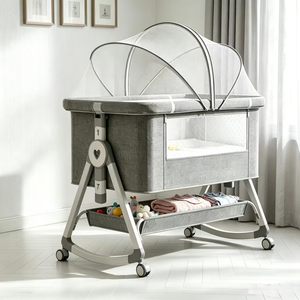 <span class=keywords><strong>Lit</strong></span> bébé pliable léger, structure de soutien robuste, design gain de place, idéal <span class=keywords><strong>pour</strong></span> la chambre à coucher et les voyages de courte distance - Product Image 1