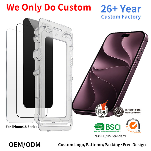 Private Label Dust-Free Tempered Glass Screen Protector Installation Kit OEM for iPhone 17 18 Pro Max Magic Box Screen Protector