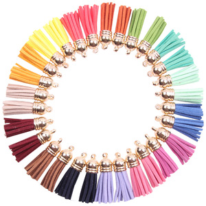 BB-055 Accesorios de Joyería DIY, Borlas de Cordón de Gamuza Retro Doradas de 3cm <span class=keywords><strong>y</strong></span> 38cm, Accesorios para <span class=keywords><strong>Bolsos</strong></span> <span class=keywords><strong>y</strong></span> Maletas - Product Image 3