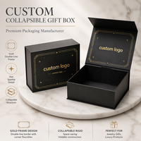 Boîte cadeau personnalisée de luxe en matériaux recyclés, carton noir de 2 mm d'épaisseur, impression avec revêtement UV, doublure en éponge magnétique, vêtements