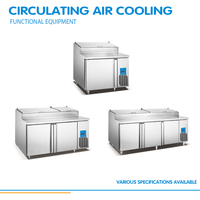 Mesa Refrigerada Comercial X-MING para Preparación de Ensaladas, Refrigerador para Preparación de Sándwiches con Tabla de Cortar y Bandejas