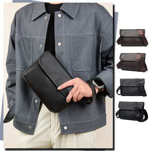 Sac de soirée professionnel en gros pour hommes, sacoche de poignet tendance de haute qualité avec dragonne amovible, sac bandoulière étanche en PU - Product Image 1