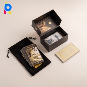 Jeu <span class=keywords><strong>de</strong></span> cartes <span class=keywords><strong>de</strong></span> tarot personnalisées à bords dorés, très demandé, avec boîte rigide, <span class=keywords><strong>pochette</strong></span> en velours et guide pour la divination et la méditation spirituelle - Product Image 1