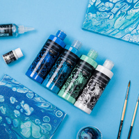 Peinture acrylique coulante à haut débit de 248ml pour artistes mélangés et prêts à l'emploi sur papier toile de verre
