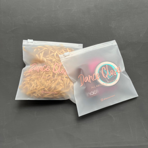 Custom Square Frosted Zipper Pouch Transparent Matte Plastic Ziplock Bag For Cosmetic Makeup Packaging - Product Image 3