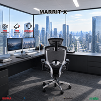 Chaise de bureau ergonomique en maille avec dossier en alliage d'aluminium, accoudoirs 5D, soutien lombaire réglable, chaise de bureau pour ordinateur GTChair