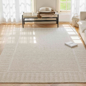 <span class=keywords><strong>Tapis</strong></span> imperméable <span class=keywords><strong>beige</strong></span> pliable en polypropylène résistant aux taches pour le salon - Product Image 5