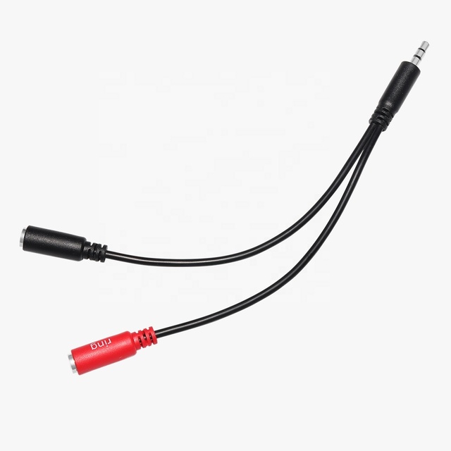 Headphone Splitter Cable 1 Male 2 Female Stereo Audio Y Splitter Adapter Microphone for Speaker
