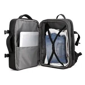 กระเป๋าเป้สะพายหลังแล็ปท็อปผู้ชายทำจากผ้าใบอเนกประสงค์พร้อมพอร์ตชาร์จ USB