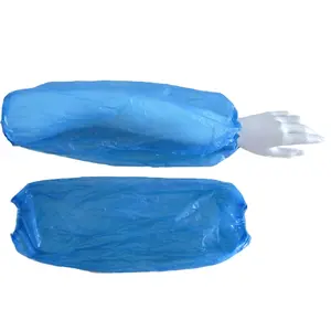 Precio barato 100 piezas negro azul claro protector desechable PE plástico impermeable mangas de brazo cubre Oversleeve