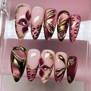 Ongles à presser de luxe personnalisés en gros, <span class=keywords><strong>faux</strong></span> ongles artificiels de haute qualité, emballage OEM ODM - Product Image 1