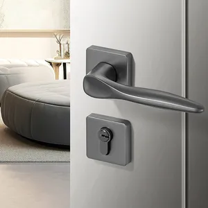 Export Quality Modern Bedroom Furniture Gate Lock Door Zinc Alloy Lever Handle From Chinese Supplier At Bulk Price Black BSN