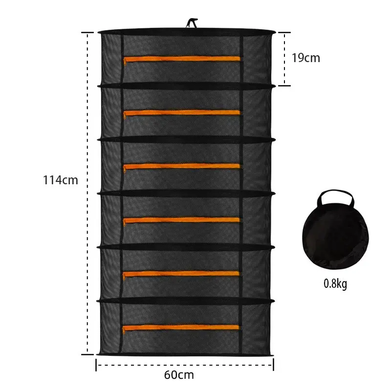 6 katmanlı katlanabilir örgü asılı taşınabilir ot kurutma Net raf toptan kurutma Net yüksek kaliteli hidroponik kurutma raf