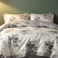 Parures de lit brodées en microfibre, taies d'oreiller, couvre-lits, ensembles de literie de luxe, draps de lit en tissu pour hôtel (stock restant)