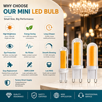 Ampoule LED G9 Haute Efficacité Blanc Chaud 2W 3W 3.6W 4.2W 4.6W Mini Lampe PC Transparente Givrée pour Lustre Éclairage Décoratif