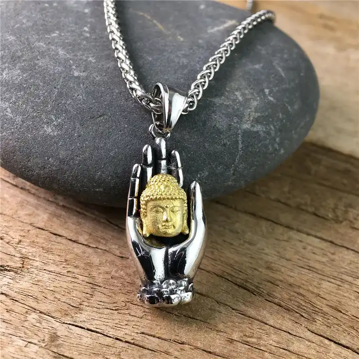 Buy M Men Style Lord Buddha Under Bodhi Tree Meditating Yoga Jewelry Silver  Stainless Steel Pendant Online at Best Prices in India - JioMart.