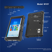 10,1 pulgadas Ip68 impermeable 700 Nit legible con luz solar con escáner 1D 2D Win Rugged Tablet