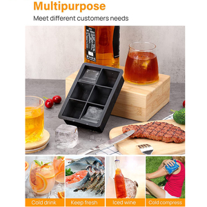 Moules à glaçons en silicone de grande taille, réutilisables et sans BPA, pour whisky, cocktails, empilables, flexibles et sûrs. - Product Image 3