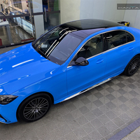 Film d'emballage de carrosserie en PVC, emballage en vinyle, couleur bleu profond brillant, prix de gros