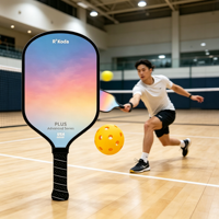 Ventes en gros de raquettes de pickleball de haute qualité en fibre de carbone de 16 mm, noyau en nid d'abeille, entraînement pour adultes, motif personnalisé, couleur de cadre personnalisée