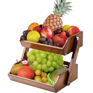 Bamboo Fruit Storage Stand for Kitchen Wooden Organizer Bread Vegetable Basket <strong>Veggies</strong> Display Food <strong>Rack</strong> for Livingroom - Product Image 5