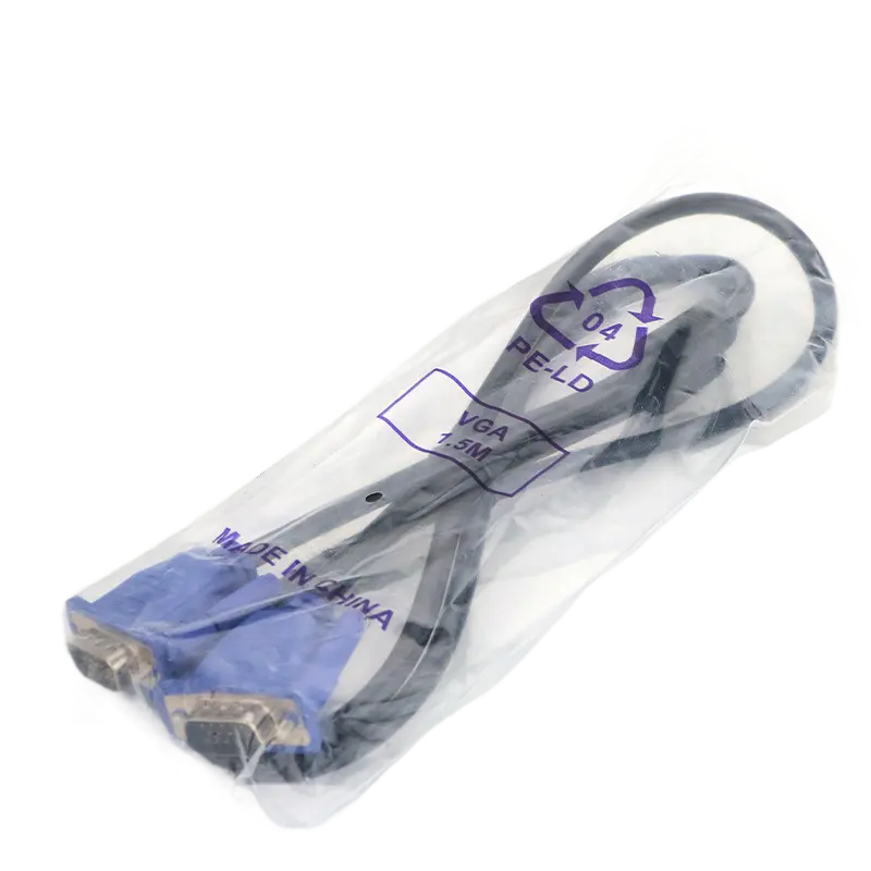 Кабель VGA 3 + 2 VGA к VGA кабель «штырь-штырь» для компьютерного монитора HDTV 1,5 м ПВХ полиэтиленовый пакет синий ПВХ материал для передачи данных в наличии