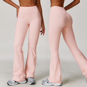 Leggings de cintura alta para mujer, efecto levanta glúteos, tacto suave, pantalones de gimnasio, pantalones de yoga acampanados para entrenamiento y descanso - Product Image 5