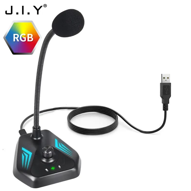 MI520 Condenser Desktop Gooseneck Microphone RGB For Conference Gaming Microphone Noise Canceling Speech Mic