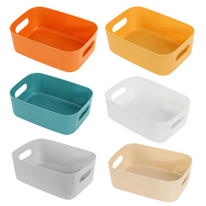 <b>Plastic</b> Square Storage Bins Rectangle Solid Color For Home <b>Kitchen</b> Cosmetic Snack Organization With Handles A068 - Product Image 5