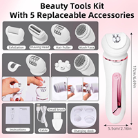 Dispositivo de Belleza Multifuncional, Depiladora Eléctrica, Afeitadora Femenina, Kit de Cuidado Personal, Eliminador de Callos para Rostro, Cuerpo e Ingle, Recortadora de Vello