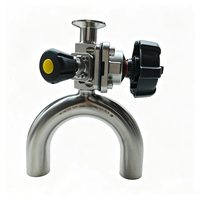 Raccord en U hygiénique avec port d'échantillonnage intégré en acier inoxydable 316L, embout à sertir 1,5 mm DN25*DN10 pour l'agriculture laitière