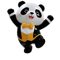 Escultura de Panda Gigante de Fibra de Vidrio, Impermeable, para Decoración de Escaparates, Centros Comerciales y Tiendas