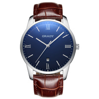 Montre à quartz de luxe pour hommes d'affaires en acier inoxydable étanche affichage de la date mouvement Miyota cadran en cristal