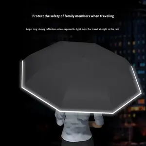 Ombrello luminoso retromarcia automatico a doppio strato grande manico lungo resistente al vento e pioggia per uomini e donne-Stock all'ingrosso - Product Image 4