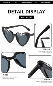 Lunettes de soleil cœur pêche avec lettrage pour mariée, protection UV400, monture complète, verres AC, pour fête nuptiale, JUSTMARRIED - Product Image 6