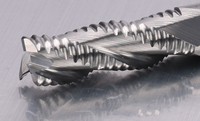Fraise à dégrossir en carbure monobloc à 3 dents, hélice de 55 degrés, non revêtue, pour usinage CNC de métaux alliés à l'aluminium