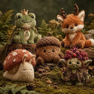 Set di Peluche Personalizzati a Tema Bosco OEM: Rana, Volpe, Lumaca, Goblin, Ghianda - Bambole Imbottite Carine da Collezione, Regalo per Arredamento Casa - Product Image 1