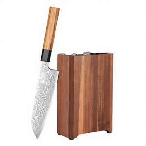 Nouveau support à couteaux en acier inoxydable écologique Nature, 6 emplacements, présentoir de cuisine - Product Image 4