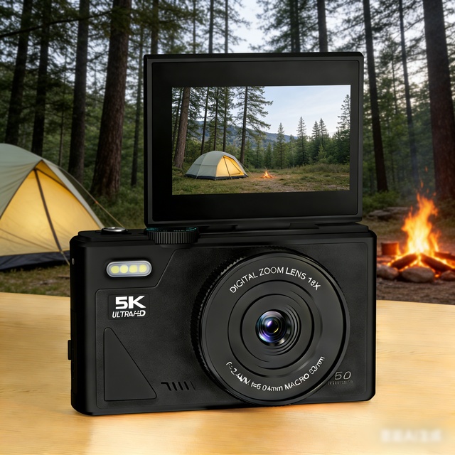 Black Shoot Video Cheap Mirrorless Digital Camera Students Retro Vlogging Camcorder with 17x-30x Optical Zoom and 2"-3" Screen