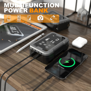 เครื่องสูบลมยางไร้สาย 4000mAh แบบพกพา ปั๊มลมไฟฟ้าไร้สายสำหรับรถยนต์ 150PSI พร้อมเกจ<span class=keywords><strong>วัด</strong></span>แรงดันดิจิตอล - Product Image 3