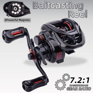 WildTrek – <span class=keywords><strong>moulinet</strong></span> de pêche à lancer, rapport de transmission 7.2:1, 157g, ultra léger, 5 + 1BB, 10 vitesses, frein magnétique, système anti-retour pour droitier - Product Image 2