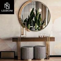 Table d'entrée simple en acier inoxydable miroir design de luxe table console en bois