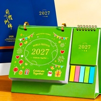 Kalender Meja dengan Jilid Kawat Karton Sebagai Perencana Bulanan Lipat untuk Hadiah Promosi Bisnis
