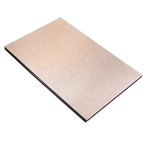 Golden Brushed ACM Panel 1220x2440mm Aluminium Composite Panel ACP Sheet Design For Home Exterior