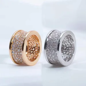 925 sterling silver pave zircon cincin pinggang kecil untuk pria dan wanita versi lebar fashion merek mewah banquet perhiasan grosir