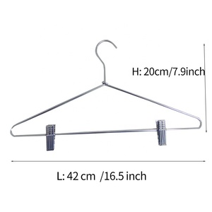 Percha Metálica para Ropa con 2 Pinzas y Muescas, de Acero Inoxidable Color Plata, para Secado <span class=keywords><strong>en</strong></span> Baño y Sala de Estar - Product Image 3
