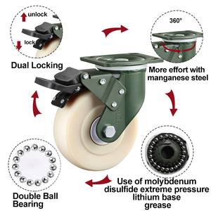 Hersteller von Lenkrollen Nylon Rollen YTOP Heavy <span class=keywords><strong>Duty</strong></span> <span class=keywords><strong>Caster</strong></span> Wheels branco Rodas Giratórias Rodas industriais - Product Image 3