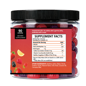 OEM Aangepaste Label Vrouwen Kruidensupplement Vrouwen Probiotica Gummies Cranberry Probiotica Gummies Vrouwelijke Gezondheid pH Balans Gummies - Product Image 2